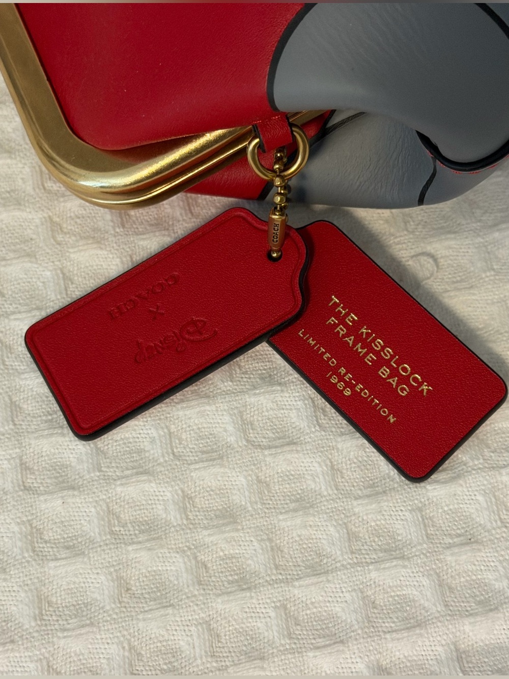 NWT Disney X Coach Kisslock Frame Bag with Sleepy Pluto Red Brass CDL98 - Picture 7 of 13